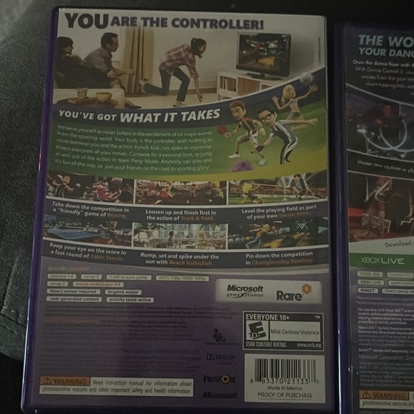 Xbox 360 Kinect Dance Central 3 and Kinect Sports Game (2) - Picture 2 of 6